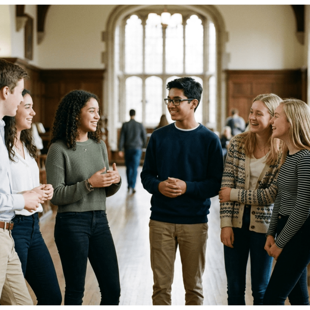 Twin Cities Youth with good manners socializing